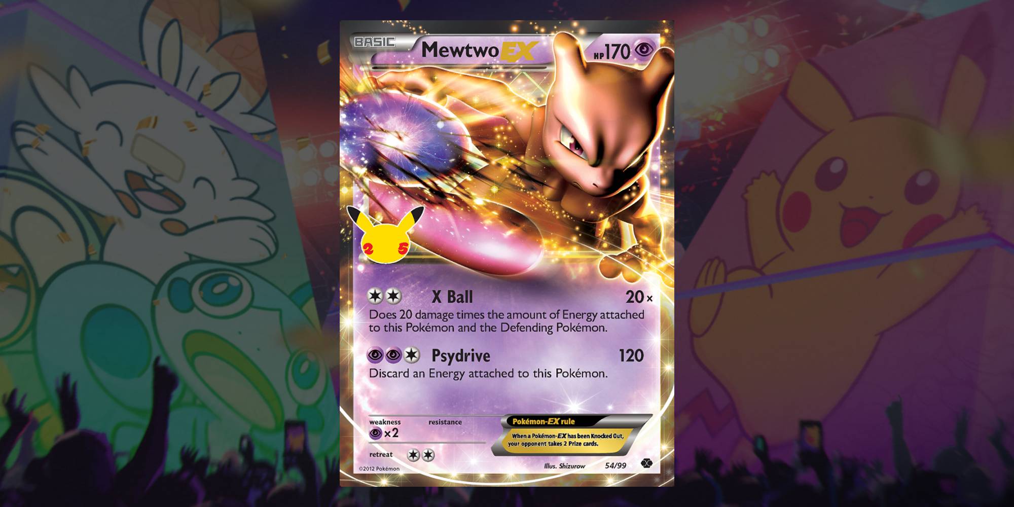Ver. 2 PROMO POKEMON CHAMPIONSHIPS 2012 N° 54/99 MEWTWO EX 170 HP Attack 120